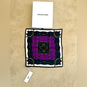 Veronica Beard silk scarf. Pine multi scarf.